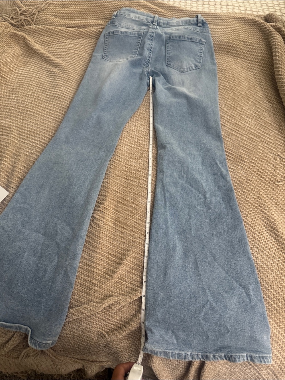 SHEIN Light Blue High-Rise Flared Jeans